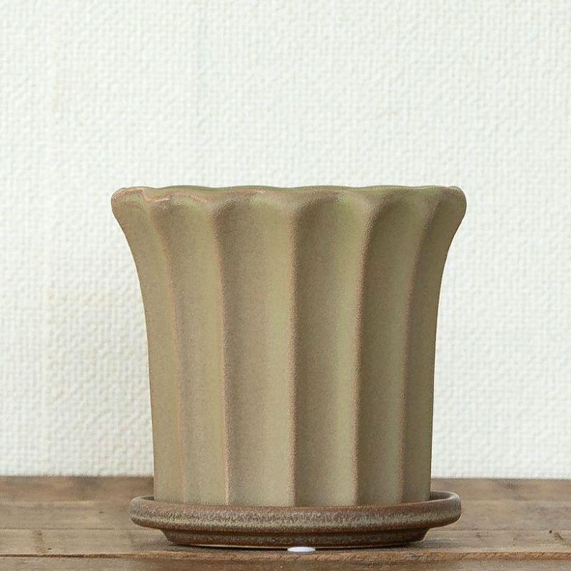 鉢 植木鉢 おしゃれ 室内 陶器鉢 いい感じのブラウン。上品で、植物を