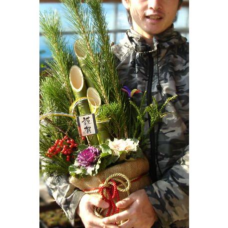 門松 正月飾り 庭師が作った、本格派ミニ門松（高さ72cm） 玄関 お歳暮