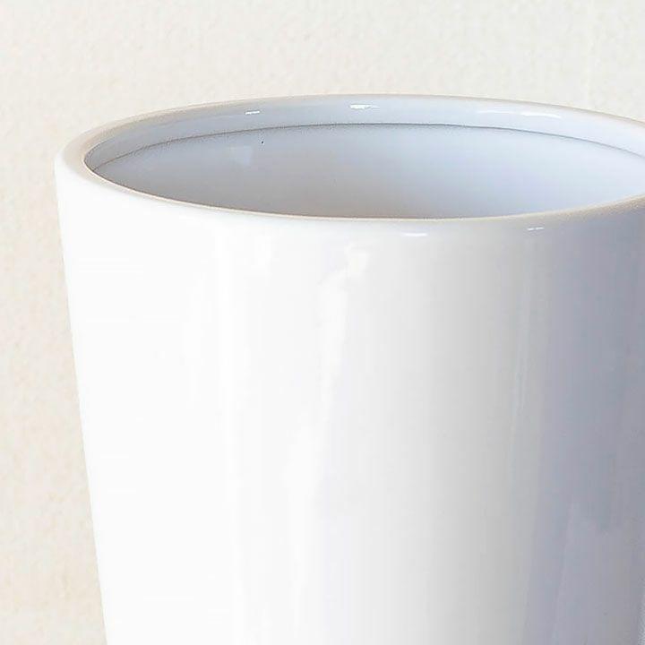 鉢 植木鉢 陶器 おしゃれ 室内 鉢植え 鉢カバー 艶があって、白が綺麗な縦長陶器鉢（18ｃｍ）｜e-8783｜08