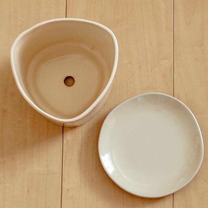 植木鉢・おしゃれ 室内・「手作り」みたいな三角陶器・ショート