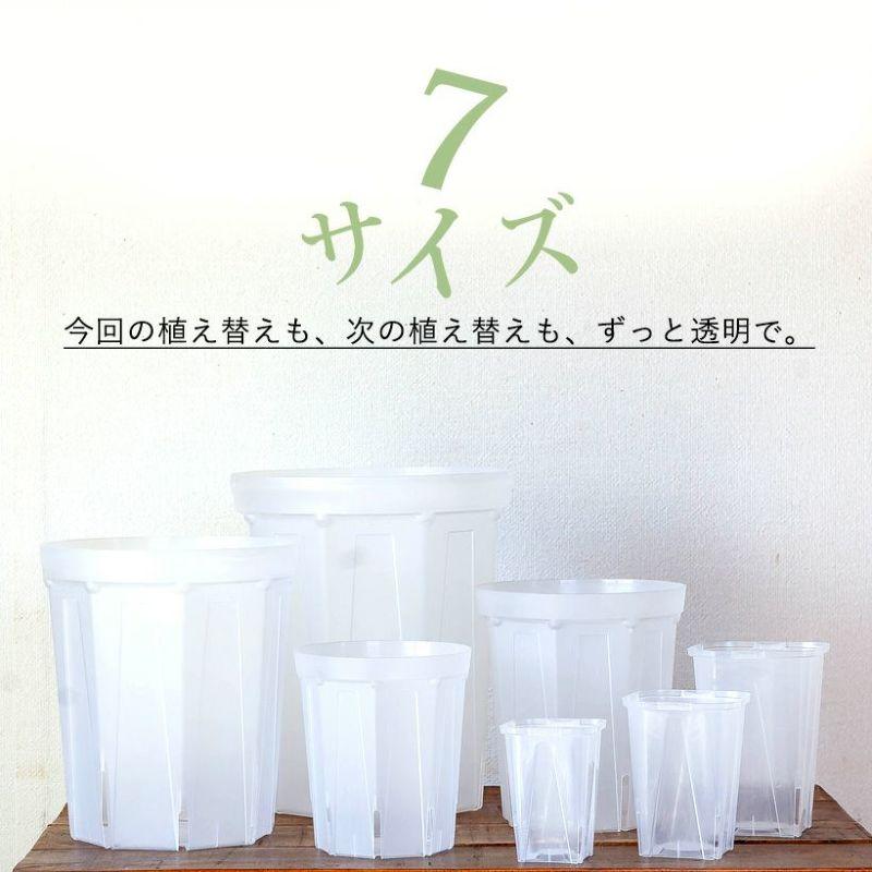 ネガミエル 透明スリット鉢 7号サイズ×2鉢SET 根が見える 浅岡園芸
