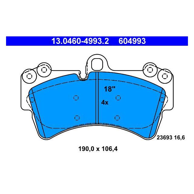 【ブレーキ】純正品質パッドSET・フロント/ATE製 AUDI・VW・PORSCHE・Q7・カイエン・トゥアレグの画像