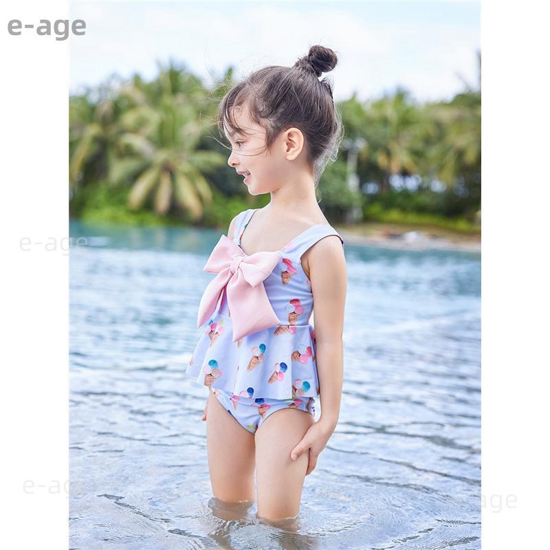 水着 子供 女の子 キッズ ワンピース 帽子付き ボウタイ セパレート 可愛い 夏 海 プール 温泉 アウトドア 小学校 保育園 幼稚園 スイムウェア｜e-age｜16