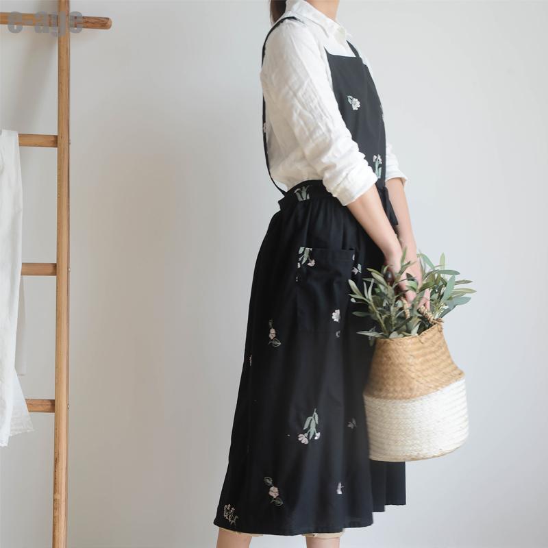 エプロン 刺繍 通販 花柄 北欧 撥水 刺繍エプロン Aライン エプロン 刺繍 通販 花柄 北欧 撥水 刺繍エプロン Aライン