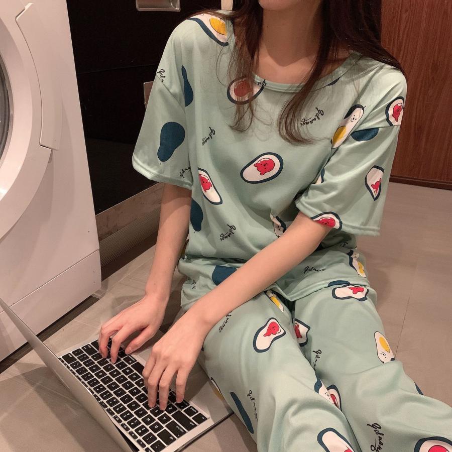 レディース パジャマ セットアップ おしゃれ 半袖 春夏 部屋着 Tシャツ 短パン ルームウェア ゆったり 寝巻き 女性用 コットン 寝間着 ...