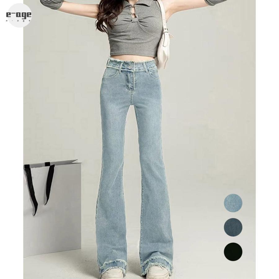 ✅y2k 00s agate label バックプリント フレア デニムパンツ 00s LAGATE japanese label flare denim