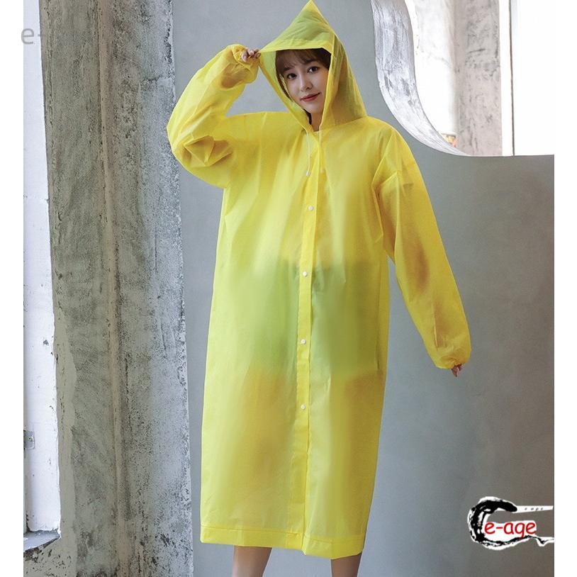 レインコート フード付き カッパ 雨具 レインウェア 男女兼用 レディース メンズ 雨合羽 半透明 透け感 持ち運び 前ボタン 無地 単色 袖ゴム コ | ブランド登録なし | 05