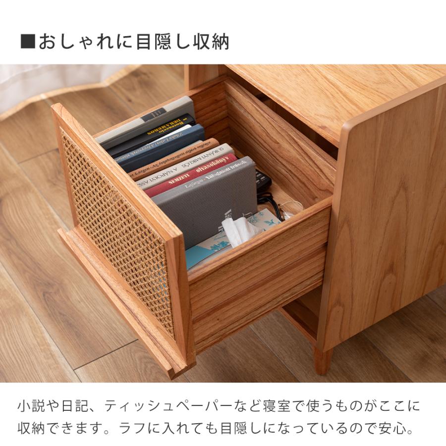 東谷 (豪華2大特典)ナイトテーブル 木製 ベッド サイド チェスト