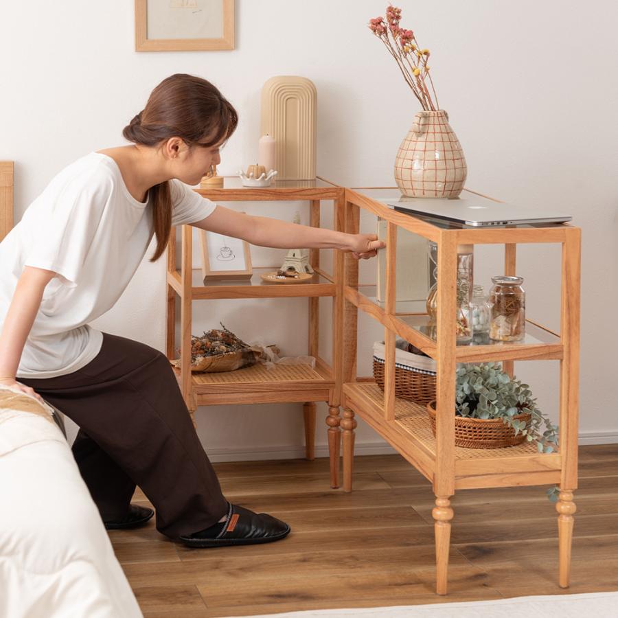 東谷 (豪華2大特典)オープンシェルフ ワイド 3段 ラック ガラス