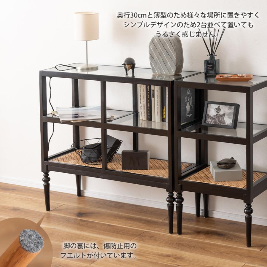 取付無料！ブラックスチールフレーム ガラス天板 スタイリッシュオープンシェルフ✨ 東谷 (豪華2大特典)オープンシェルフ ワイド 3段 ラック ガラス