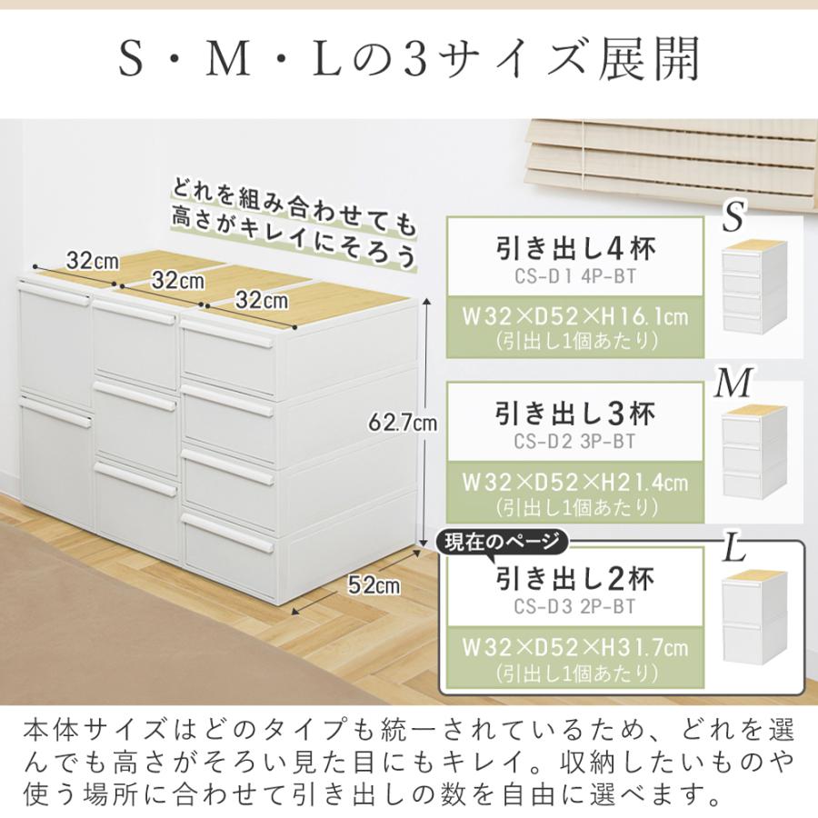 Like-it（ライクイット） クローゼットシステム引出しL 2個セット CS