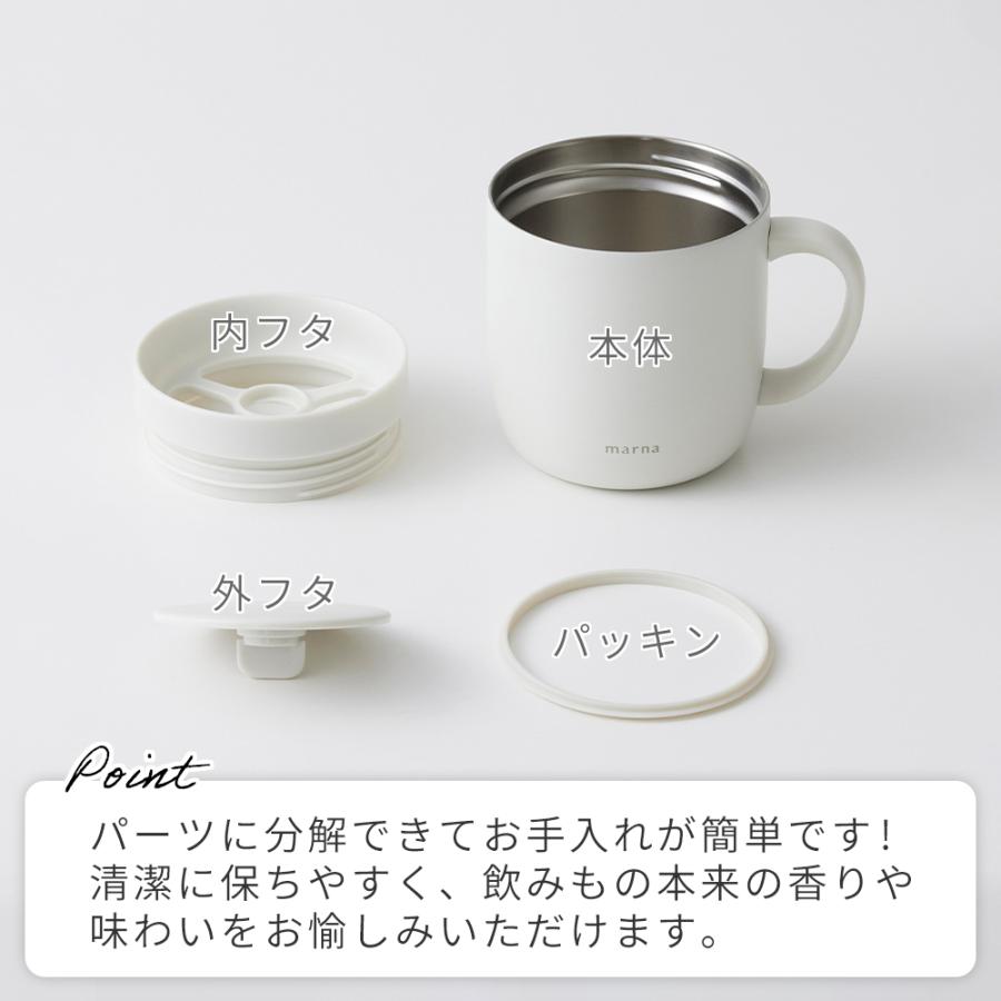 marna（マーナ） 360°カップ 260mL 蓋付き ステンレスカップ フタ付き