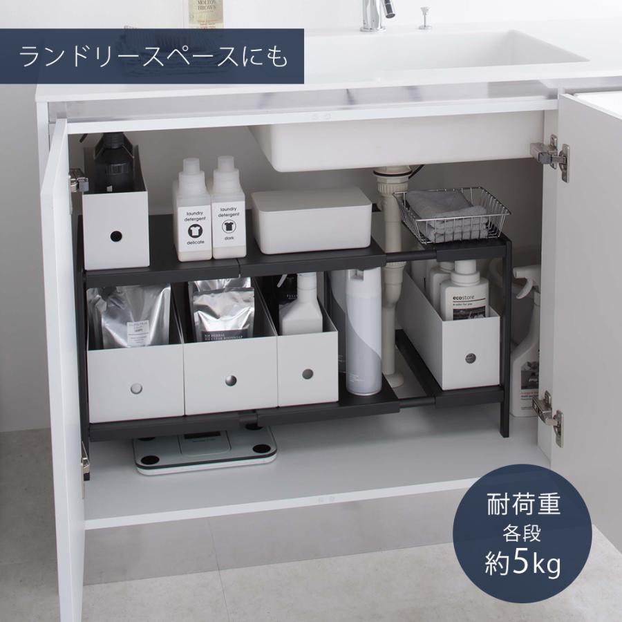 tower 山崎実業 公式 タワー 伸縮シンク下ラック 2段 D40 キッチン