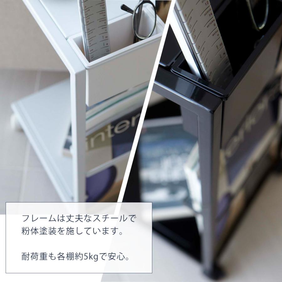 未使用 組立て品 YAMAZAKI サイドテーブルワゴン タワー tower ナイトテーブル ポケット・キャスター付き ブラック/黒 山崎実業 苫小牧西店 tower 山崎実業 公式 タワー サイドテーブルワゴン おしゃれ ナイト