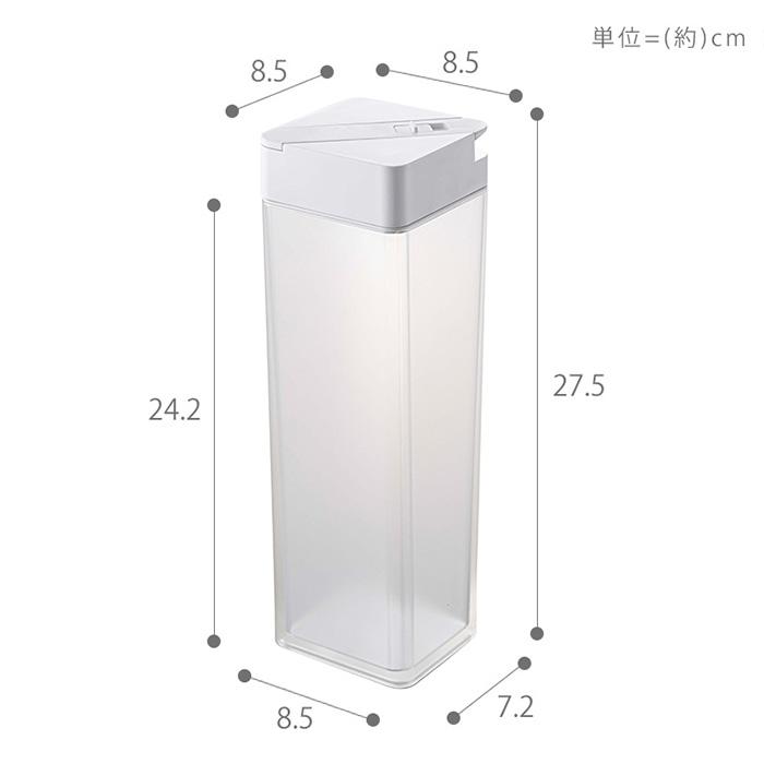 倒して置ける冷水筒 tower おしゃれ ピッチャー 1.2L 1.2リットル 麦茶ポット 横置き ドアポケット スリム ロック 山崎実業 5724 5725｜e-alamode-ys｜19