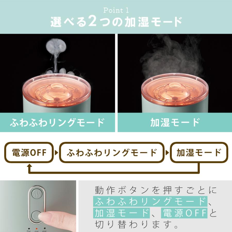 Toffy toffy ふわふわリング加湿器 450mL 卓上 加湿器 おしゃれ 超音波