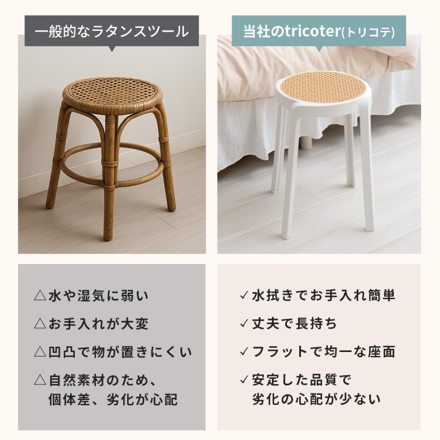 ラタン製円形スツール2個セット 今枝商店 籐 スツール 2個組 円形 クッション付 高さ40cm （ 椅子 籐