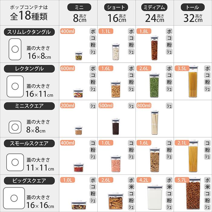 OXO（オクソー） ポップコンテナ レクタングル ミニ 600ml 11234700