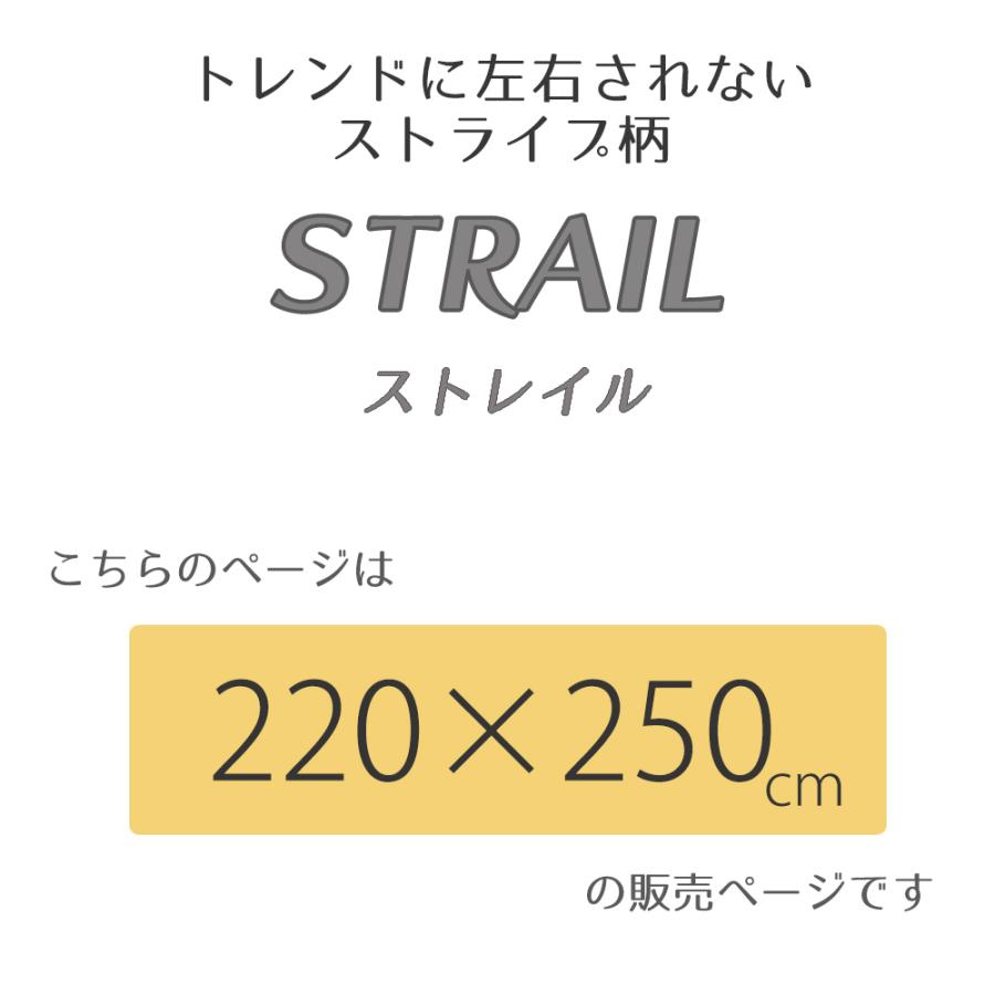 (豪華２大特典)ラグ おしゃれ 北欧 220×250cm マット カーペット 絨毯 ストライプ 日本製 ボーダー デスクマット 長方形 ストレイル | スミノエ | 06