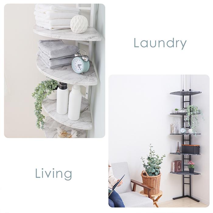 ヤマソロ コーナーラック 三角 突っ張り おしゃれ 棚 ウォールラック