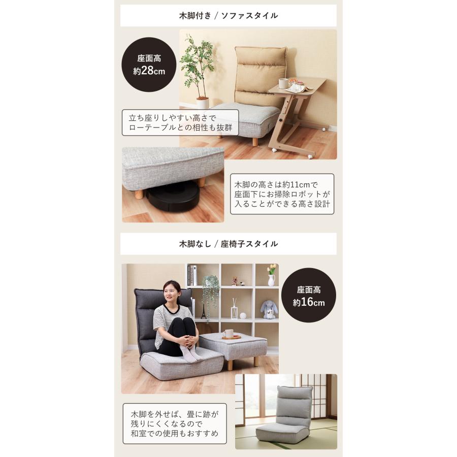 ヤマソロ ローソファ オットマン セット リクライニングチェア あぐら
