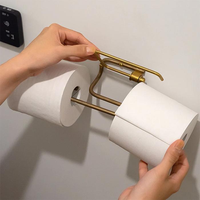 ren ブラス トイレットペーパーホルダー ダブル おしゃれ 真鍮 2連 トイレ 二連 DIY 紙巻器 パーツ レン L2179 アクシス axcis