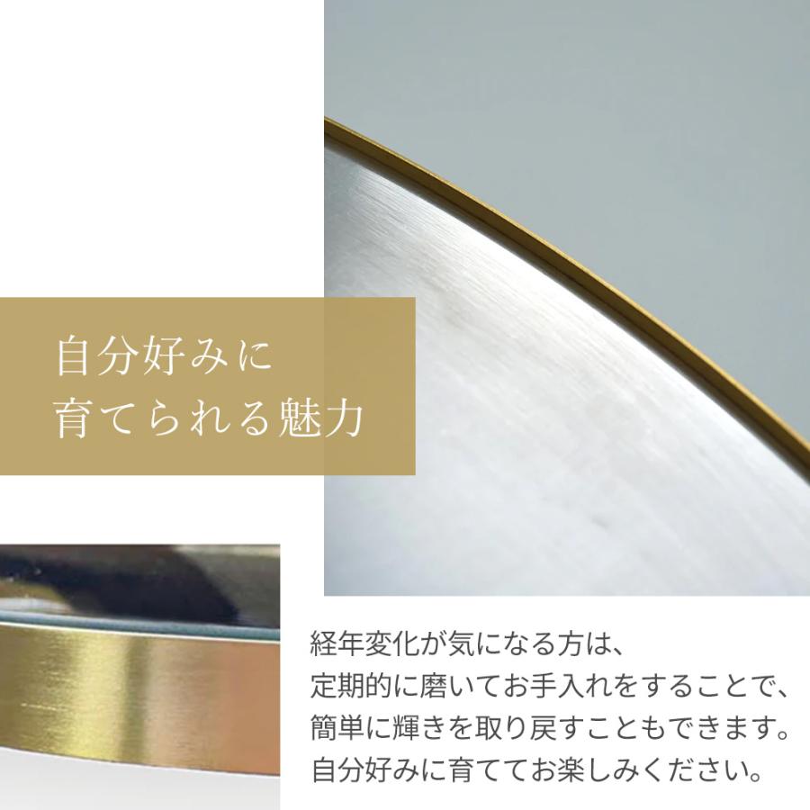 AXCIS (豪華2大特典) 鏡 ミラー 壁掛け ウォール 楕円 真鍮 ブラス