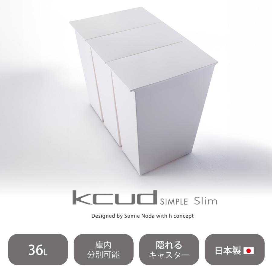 kcud ゴミ箱 36L おしゃれ ごみ 分別 スリム ふた付き 北欧 シンプル 縦型 キャスター付き 日本製 KUDWD 岩谷マテリアル ...