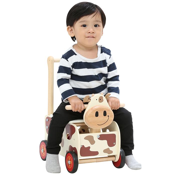 (豪華２大特典)I'm TOY ウォーカーアンドライド カウ アイムトイ おもちゃ 知育 車 手押し 乗用 型はめ 1歳 2歳 誕生日 プレゼントの画像