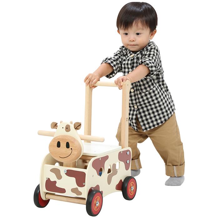(豪華２大特典)I'm TOY ウォーカーアンドライド カウ アイムトイ おもちゃ 知育 車 手押し 乗用 型はめ 1歳 2歳 誕生日 プレゼントの画像