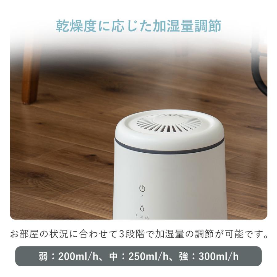 plus more 倒れてもこぼれにくい スチーム式 加湿器 PBAHF005 大容量