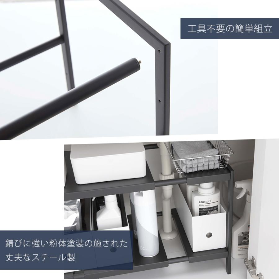 tower 山崎実業 公式 タワー 伸縮シンク下ラック 2段 D40 キッチン