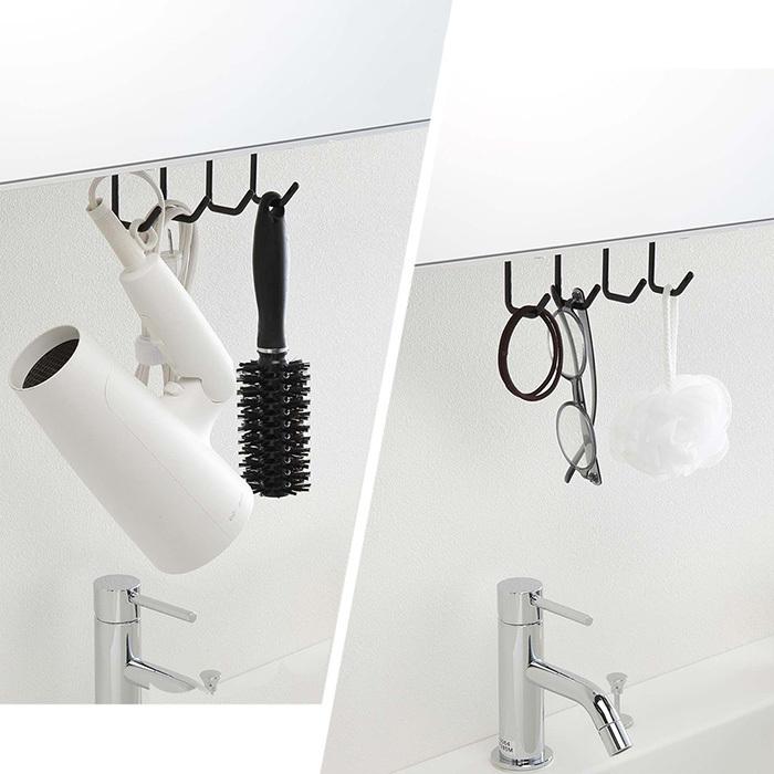 以上節約 洗面戸棚下フック Tower おしゃれ 吊り下げ戸棚 洗面所 洗面台 コップ ドライヤー ブラシ 髪ゴム 4連フック 戸棚下収納 サニタリー収納 山崎実業 5008 5009 Www Mdsmexico Com