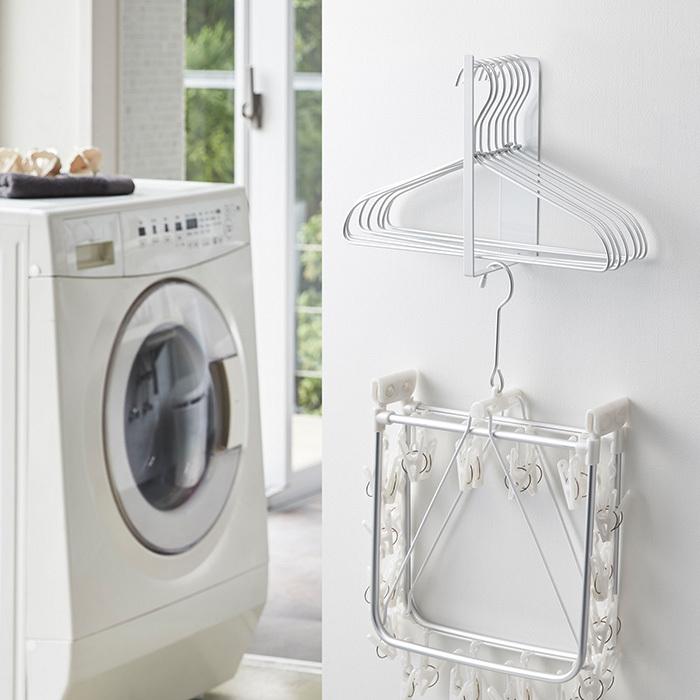 マグネット洗濯ハンガー収納ラック S Tower おしゃれ 磁石 ハンガーラック バスブーツ 掃除用品 フック付き 洗濯機横 木ネジ 壁面収納 山崎実業 3690 ヤマソロ公式 A La Mode 通販 Paypayモール