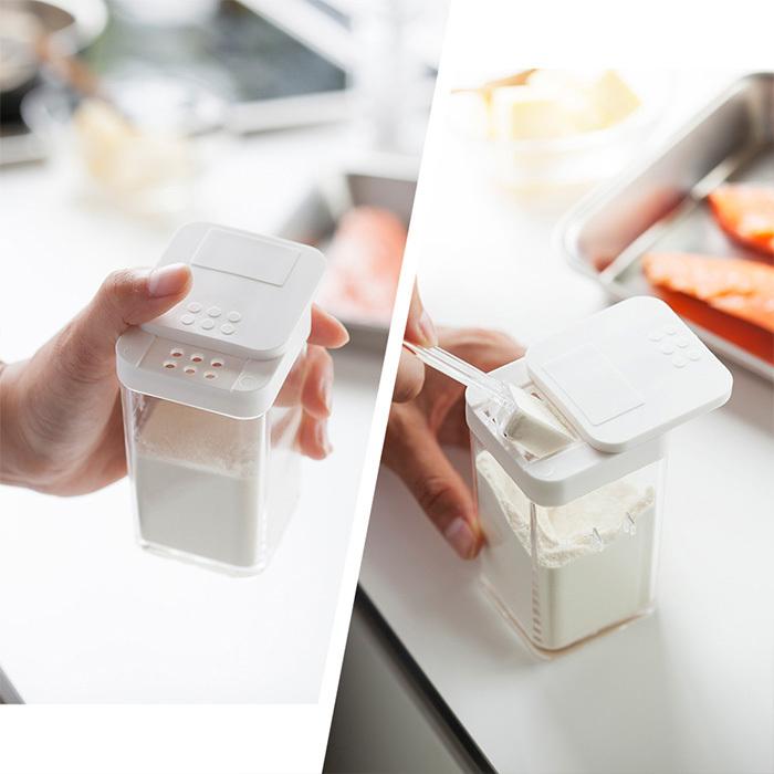 小麦粉 スパイスボトル Tower おしゃれ 調味料入れ キャニスター 保存容器 塩 コショウ 安い購入 3235 3234 スパイス 山崎実業 スプーン 容器 片手で開閉