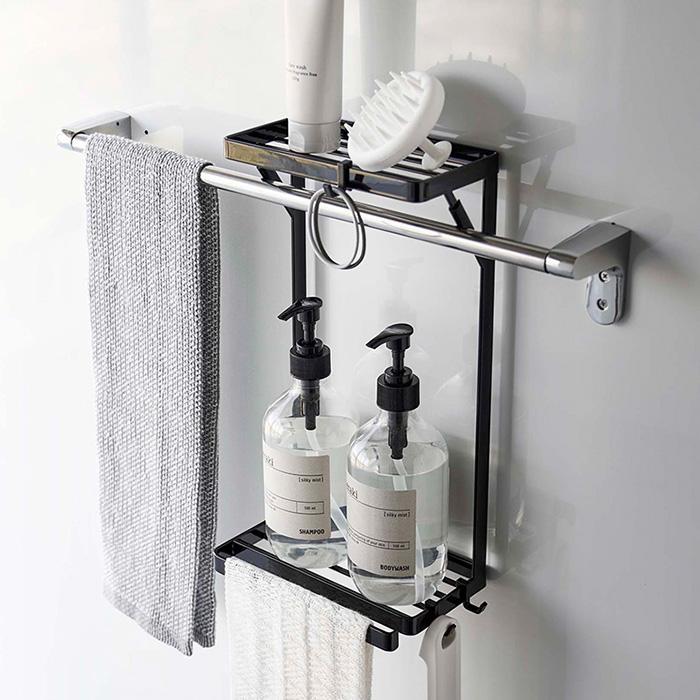 tower 山崎実業 公式 タワー タオル掛け上ラック 2段 タオルバー バス