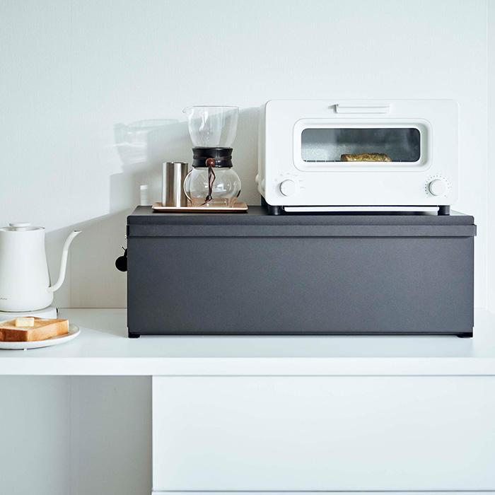 12/10はP+6％還元！山崎実業 公式 タワー ブレッドケース ワイド tower おしゃれ パンケース 32L 大容量 収納 ストッカー 食パン 調味料ラック 3022 3023