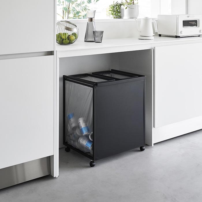 山崎実業 公式 タワー 目隠し分別ダストワゴン 45L 2分別 tower ごみ箱