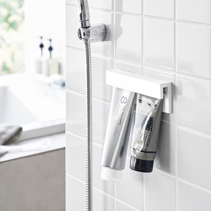 山崎実業 公式 タワー フィルムフック差し込み式歯ブラシ＆チューブホルダー W18 tower 歯ブラシホルダー 歯磨き粉 浮かせる 1497 1498 | tower | 13