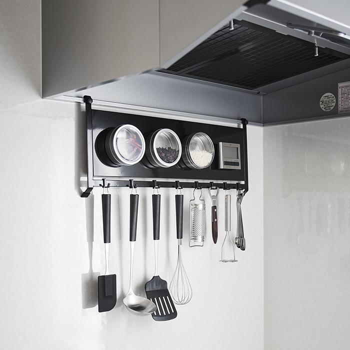 山崎実業 公式 タワー レンジフードスチールパネル＆フック tower キッチンパネル コンロ 奥 横 磁石 マグネット 浮かせる収納 1733 1734 | tower | 11