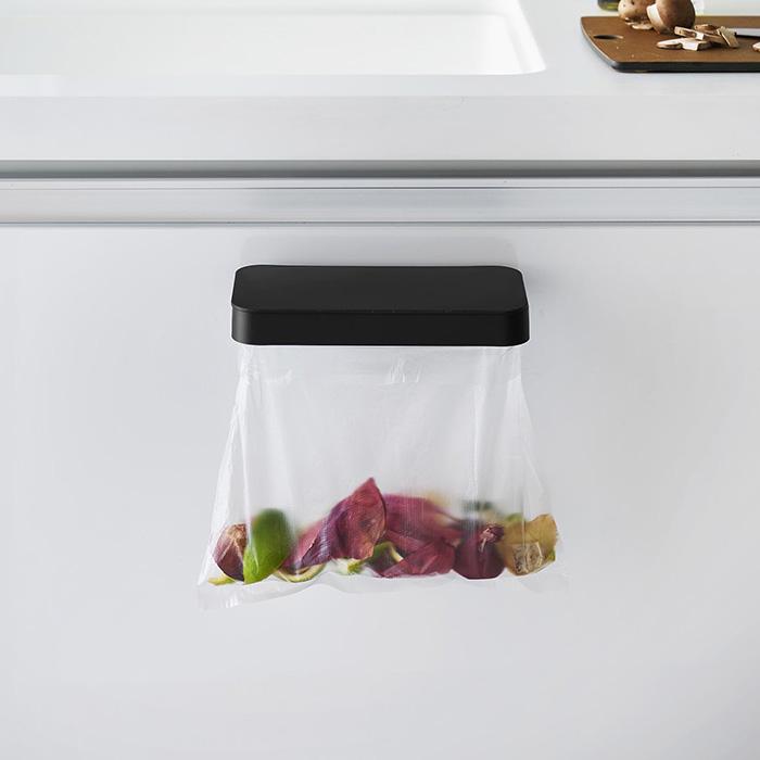 山崎実業 公式 タワー フィルムフック蓋付きポリ袋ホルダー tower 生ごみ ゴミ箱 ゴミ袋 ビニール袋 三角コーナー 水切り 1289 1290 | tower | 13