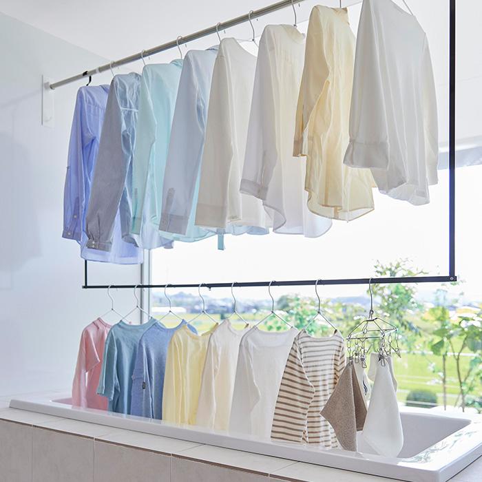 山崎実業 公式 タワー 折り畳み伸縮物干し2段ハンガー tower タワー 外干し 室内干し 部屋干し 一時干し 洗濯物干し 洋服掛け 1291 1292 | tower | 16