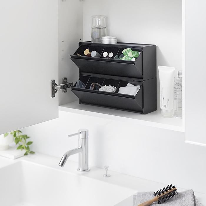 山崎実業 公式 タワー ウォール洗面収納ケース 石こうボード壁対応 tower 収納ラック 2WAY 浮かせる 洗面台 サニタリー収納 1355 1356 | tower | 13