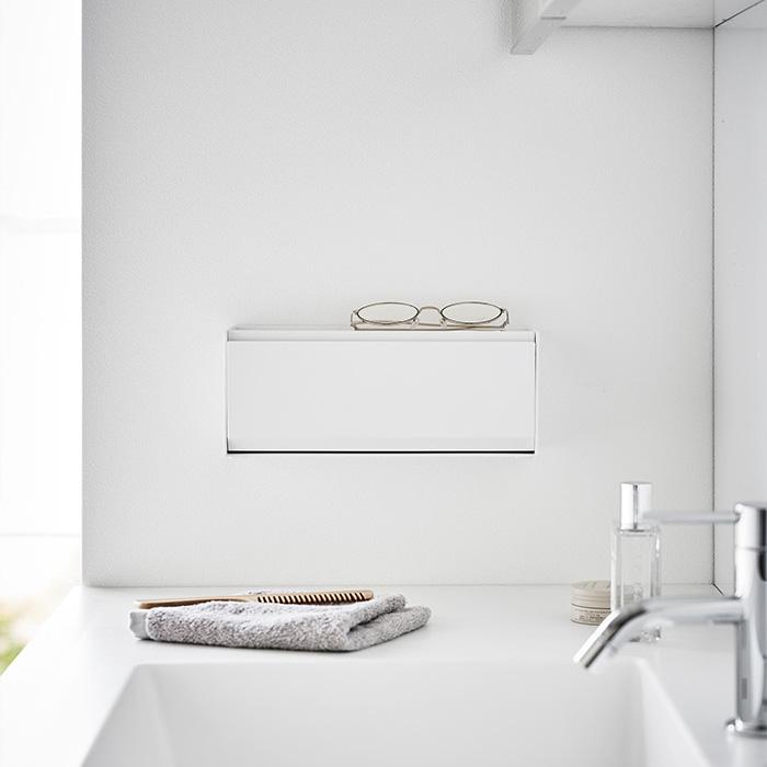 山崎実業 公式 タワー ウォール洗面収納ケース 石こうボード壁対応 tower 収納ラック 2WAY 浮かせる 洗面台 サニタリー収納 1355 1356 | tower | 14