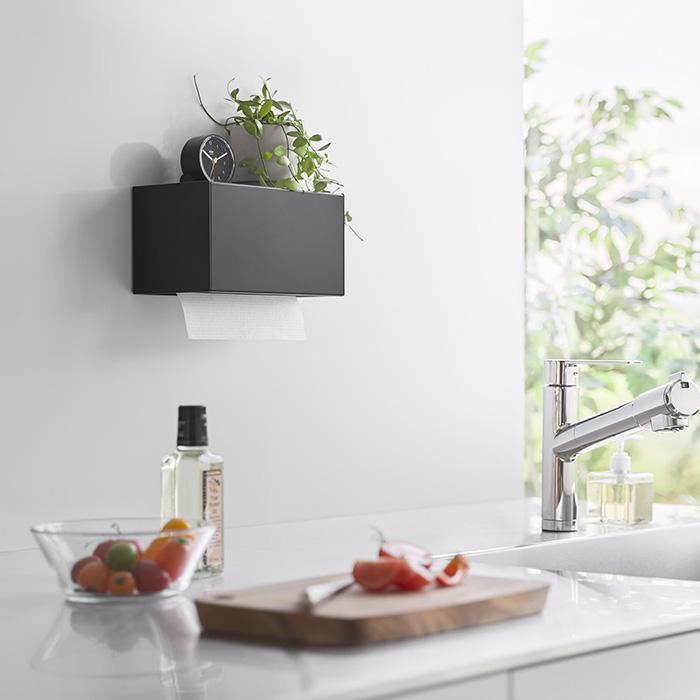 山崎実業 公式 タワー フィルムフックペーパータオルディスペンサー tower ペーパーディスペンサー ペーパーホルダー 簡単補充 1377 1378 | tower | 13