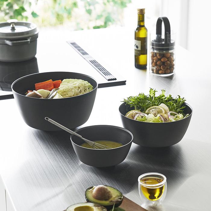 山崎実業 公式 タワー 傾けて混ぜやすい調理ボウル 3点セット 電子レンジ対応 tower ボウル 深型 耐熱 食洗機 冷凍 調理器具 SML 1391 1392 | tower | 12