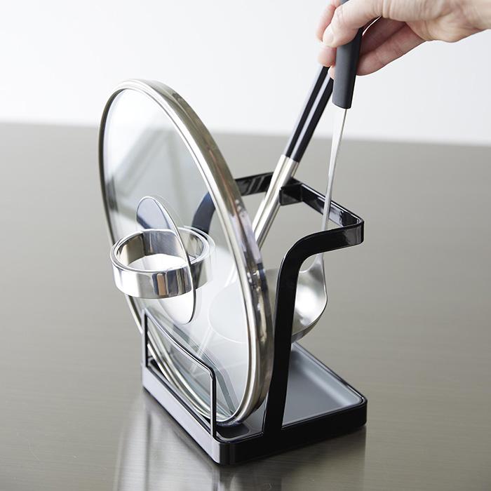 山崎実業 公式 タワー お玉＆鍋ふたスタンド L  tower お玉スタンド 鍋蓋 ワイド 一時置き 蓋置き お玉ホルダー レシピ立て 1551 1552 | tower | 12