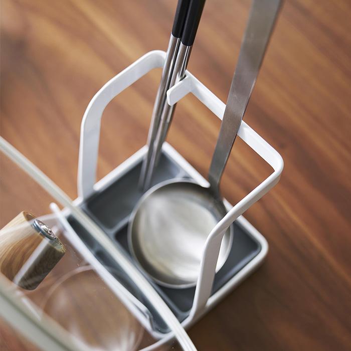 山崎実業 公式 タワー お玉＆鍋ふたスタンド L  tower お玉スタンド 鍋蓋 ワイド 一時置き 蓋置き お玉ホルダー レシピ立て 1551 1552 | tower | 13