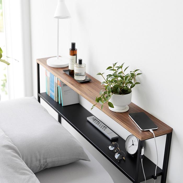 山崎実業 公式 タワー 棚板が動く後付けヘッドボード tower シングルベッド ベッド収納 高さ調整 ケーブルホルダー スチール 1682 1683 | tower | 13