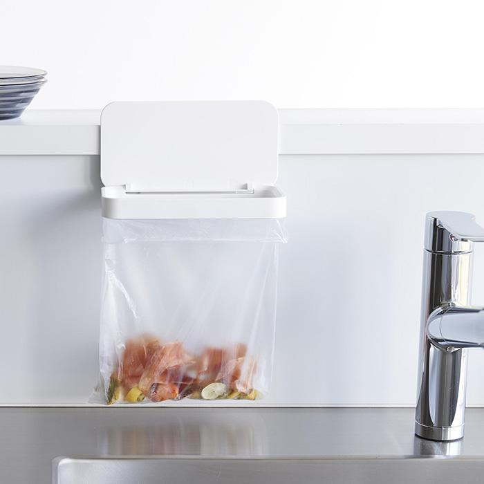 山崎実業 公式 タワー マグネット蓋付きポリ袋ホルダー tower 生ごみ ゴミ箱 袋 ビニール袋 三角コーナー 水切り エコホルダー 1919 1920 | tower | 10